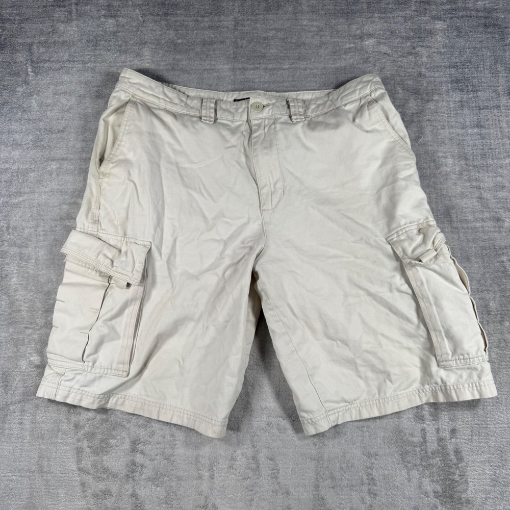 Quiksilver Shorts Mens 36 White Vintage Y2K Cargo Heavy Cotton Utility Skater